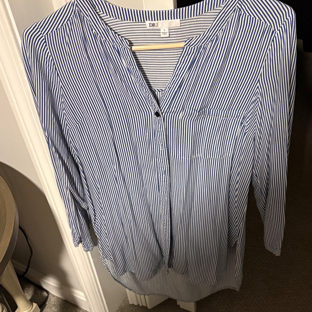 DR2 Navy and White Striped shirt dress
